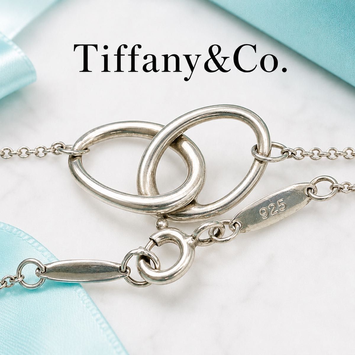 Tiffany インターロッキングサークルネックレス SV925 ティファニー ダブルループ ネックレス インターロッキング SV925