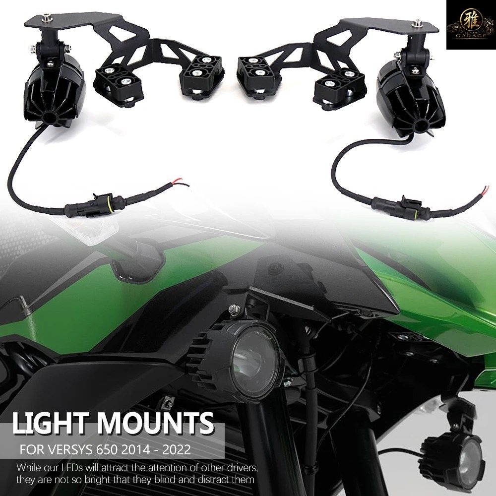 オートバイ用LEDヘッドライト、スポットライトブラケット、フォグライト、補助ランプホルダー、カワサキ VERSYS VERSYS 650 VERSYS650 2014