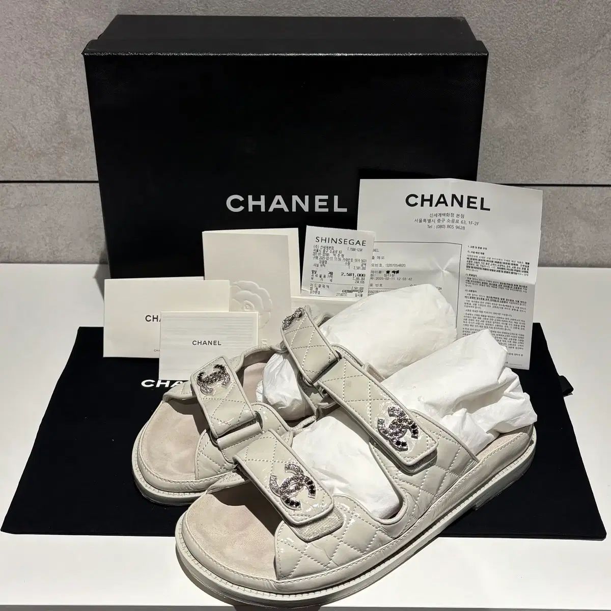 正規品/38 CHANEL シャネル バックル キルティング ストラップ サンダル