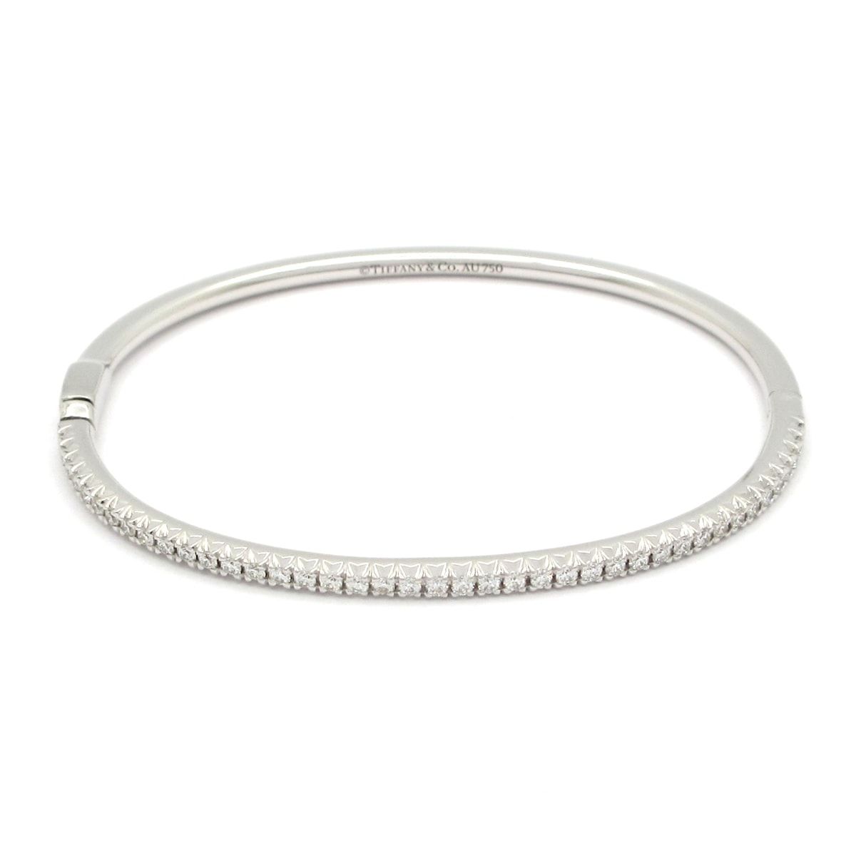 TIFFANY&Co.(ティファニー) バングル メトロ ヒンジ バングル K18WG×ダイヤモンド ハーフダイヤ
