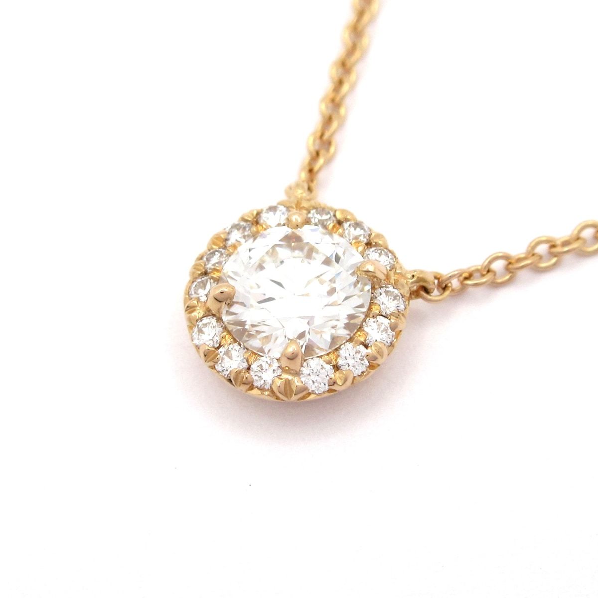 TIFFANY&Co.(ティファニー) ネックレス美品 ソレスト K18PG×ダイヤモンド 中央ダイヤ0.39ct/3EX/H/VS1/パヴェダイヤ