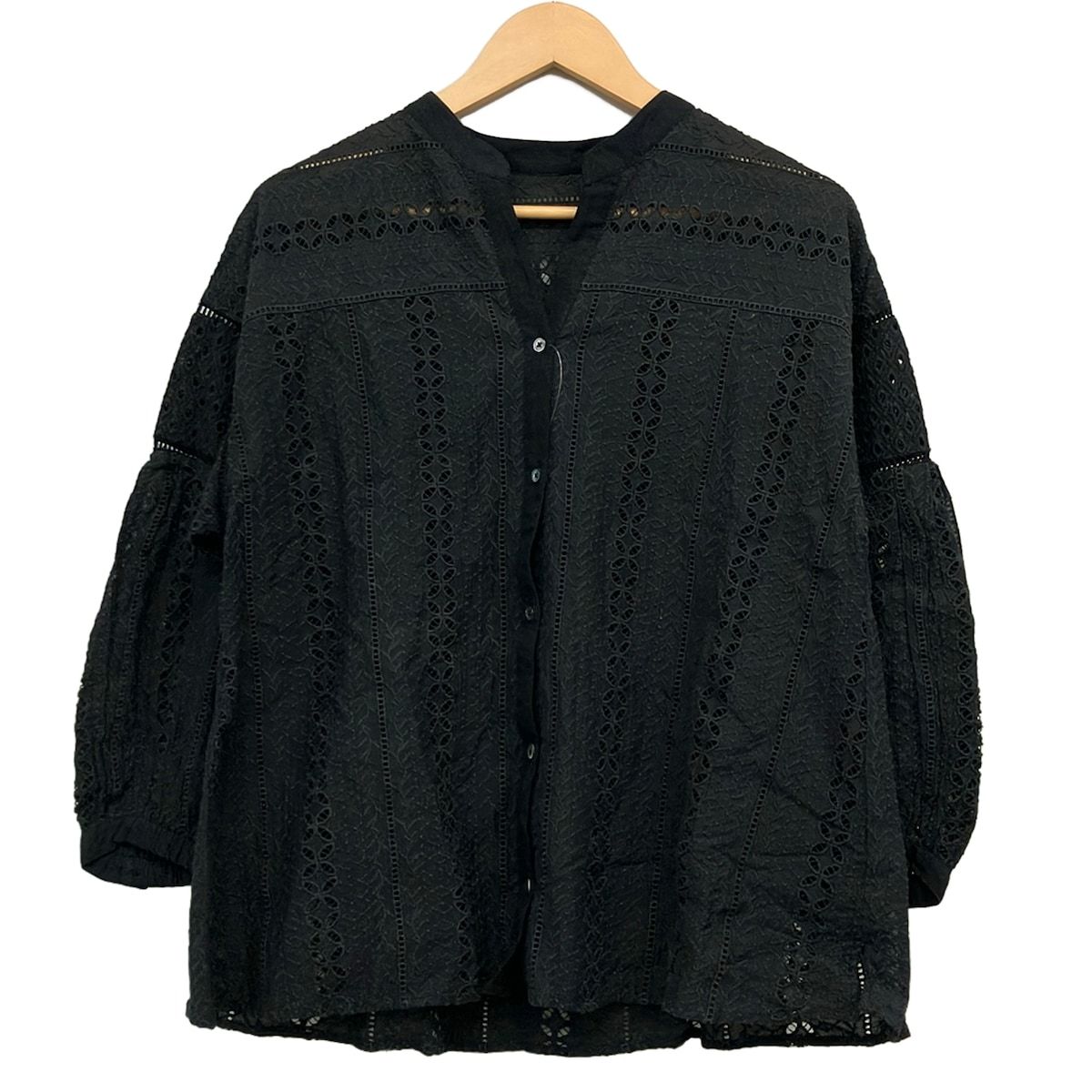 United Arrows GREEN LABEL RELAXING(ユナイテッドアローズ グリーンレーベル) 七分袖カットソー レディース新品同様 - 黒 レース