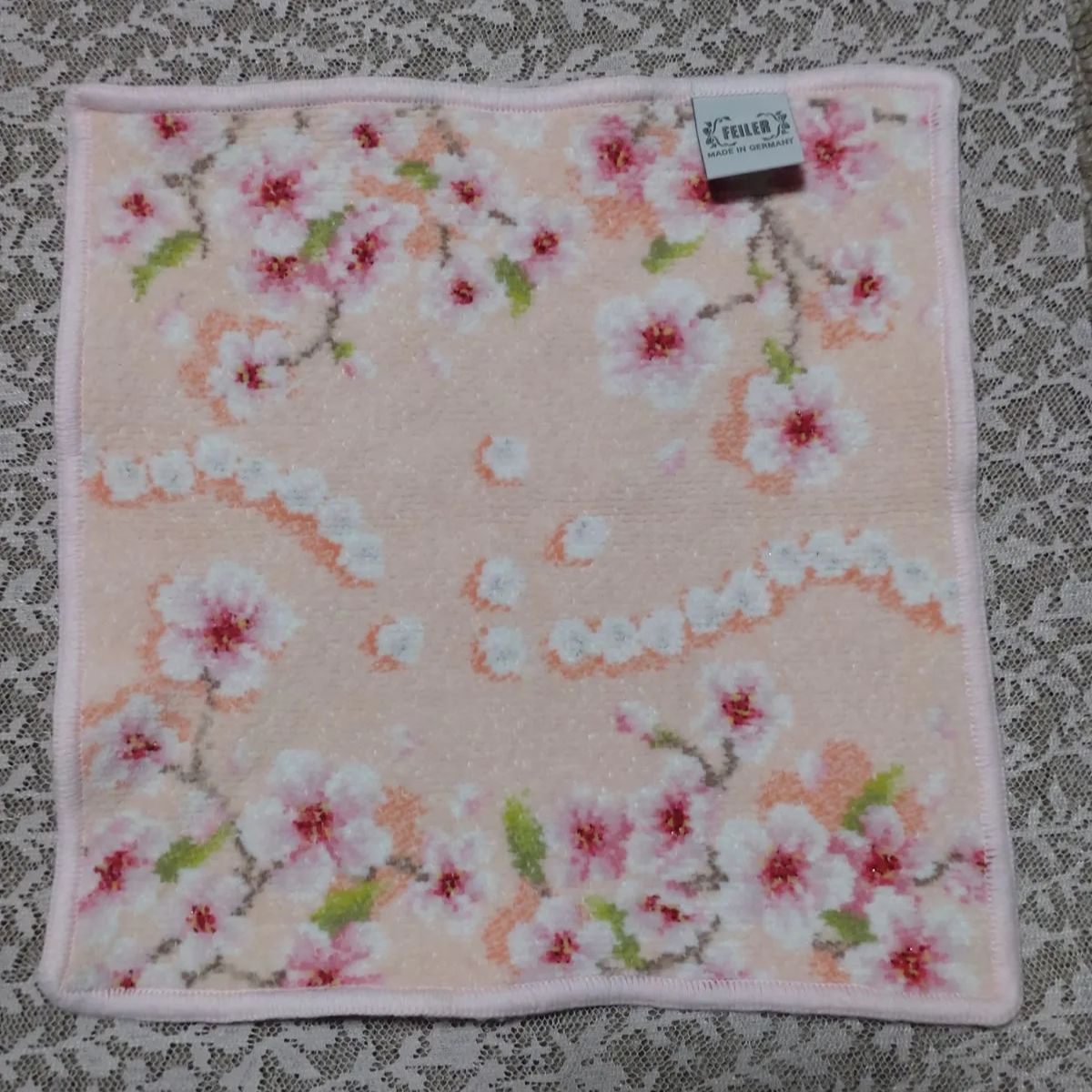 FEILER フェイラー ハンカチ タオルハンカチ 桜柄 フラワー 中古