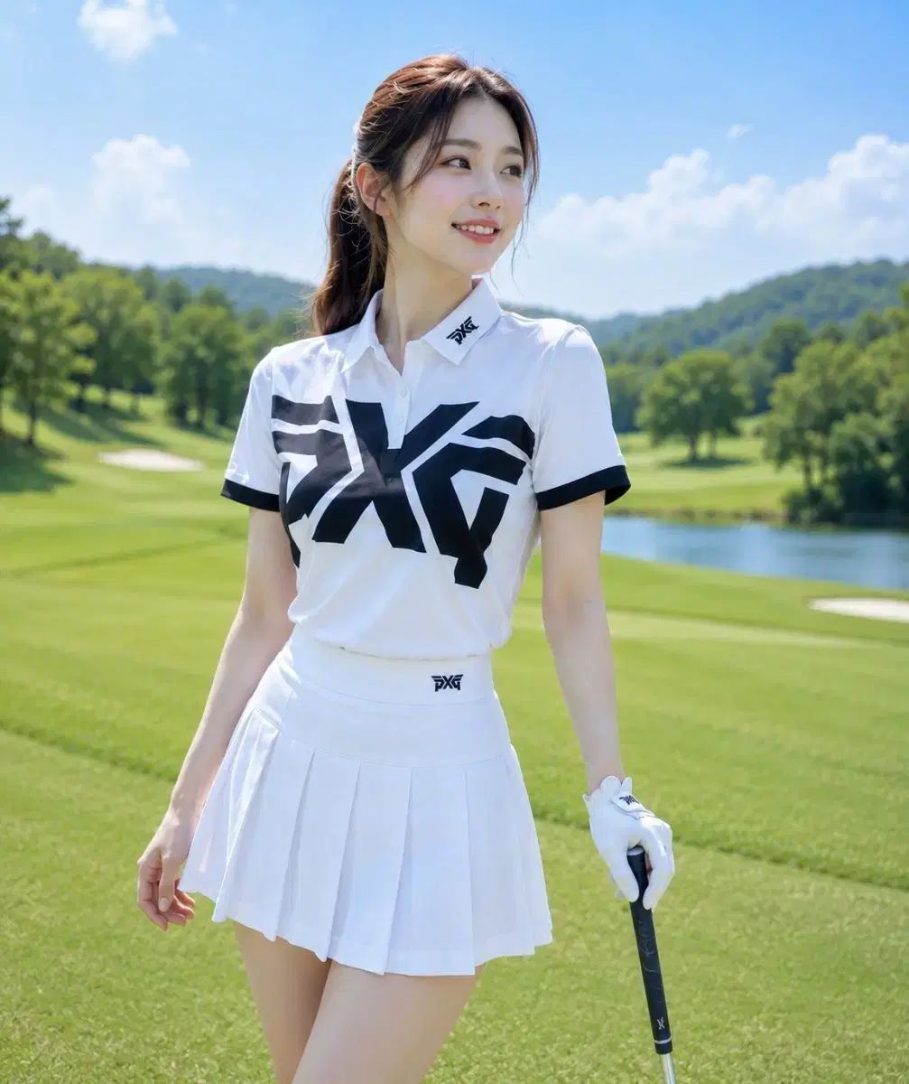 韓国国内正規品 PXG レディース ゴルフ BIG ロゴ KARA（カラ） 半袖 Tシャツ M