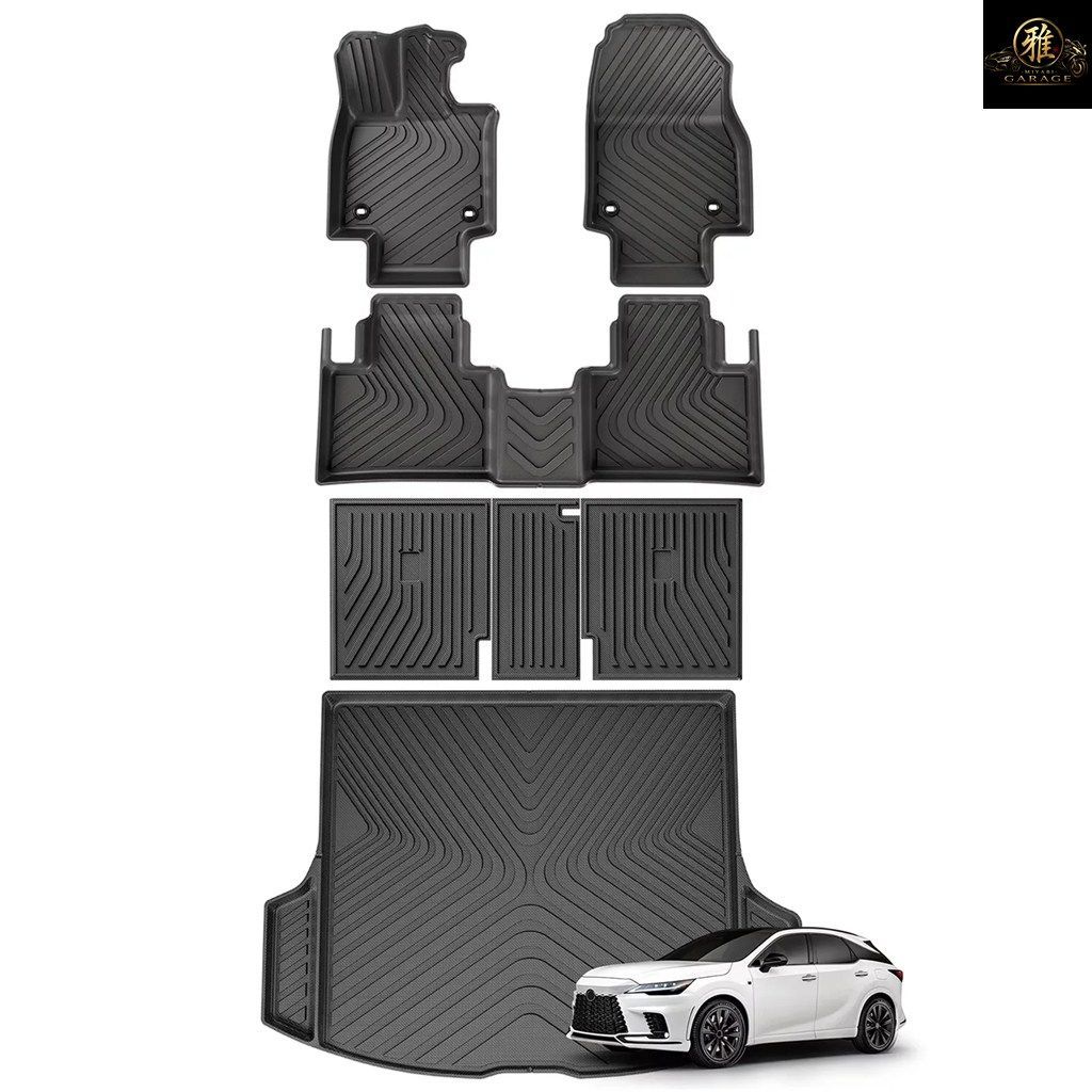 レクサス RX 2023 2024 TPE 3D カーフロアマット カーゴライナー トランク/バックレストパッド 防水 左ラダー