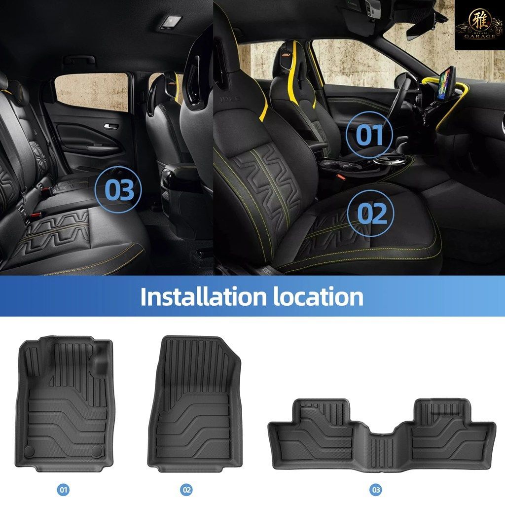日産ジューク フューエル 2020-2024 車用フロアマット カーゴライナー トランクパッド TPE 3D フットマット 全天候型