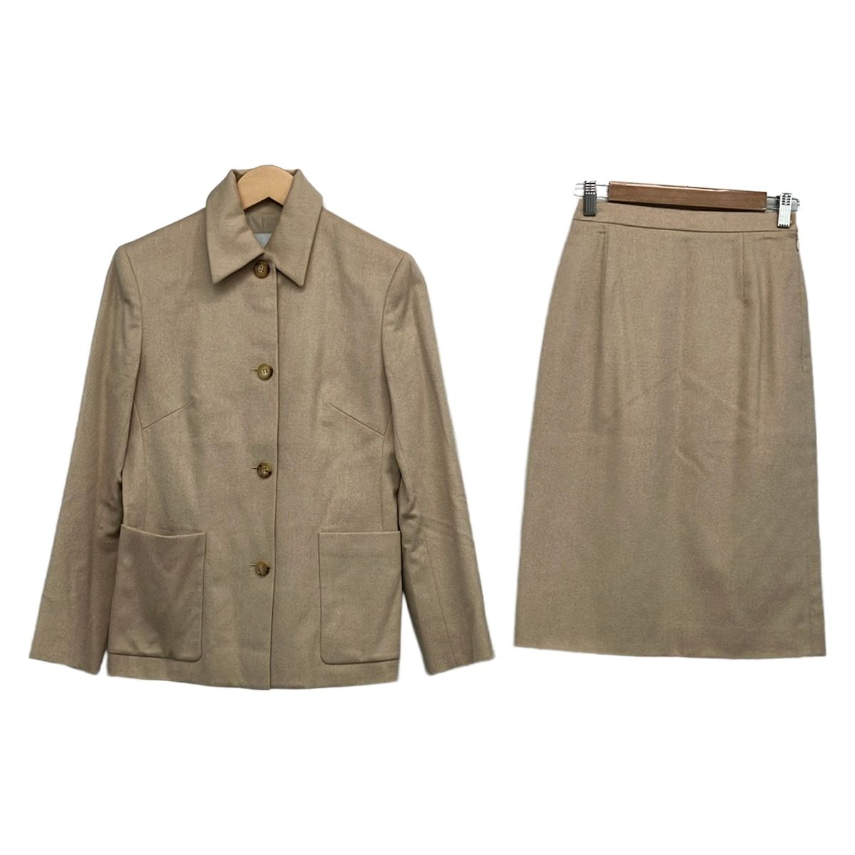 CELINE(セリーヌ) スカートセットアップ サイズ36 S レディース - ベージュ ベビーキャメル/長袖/膝丈