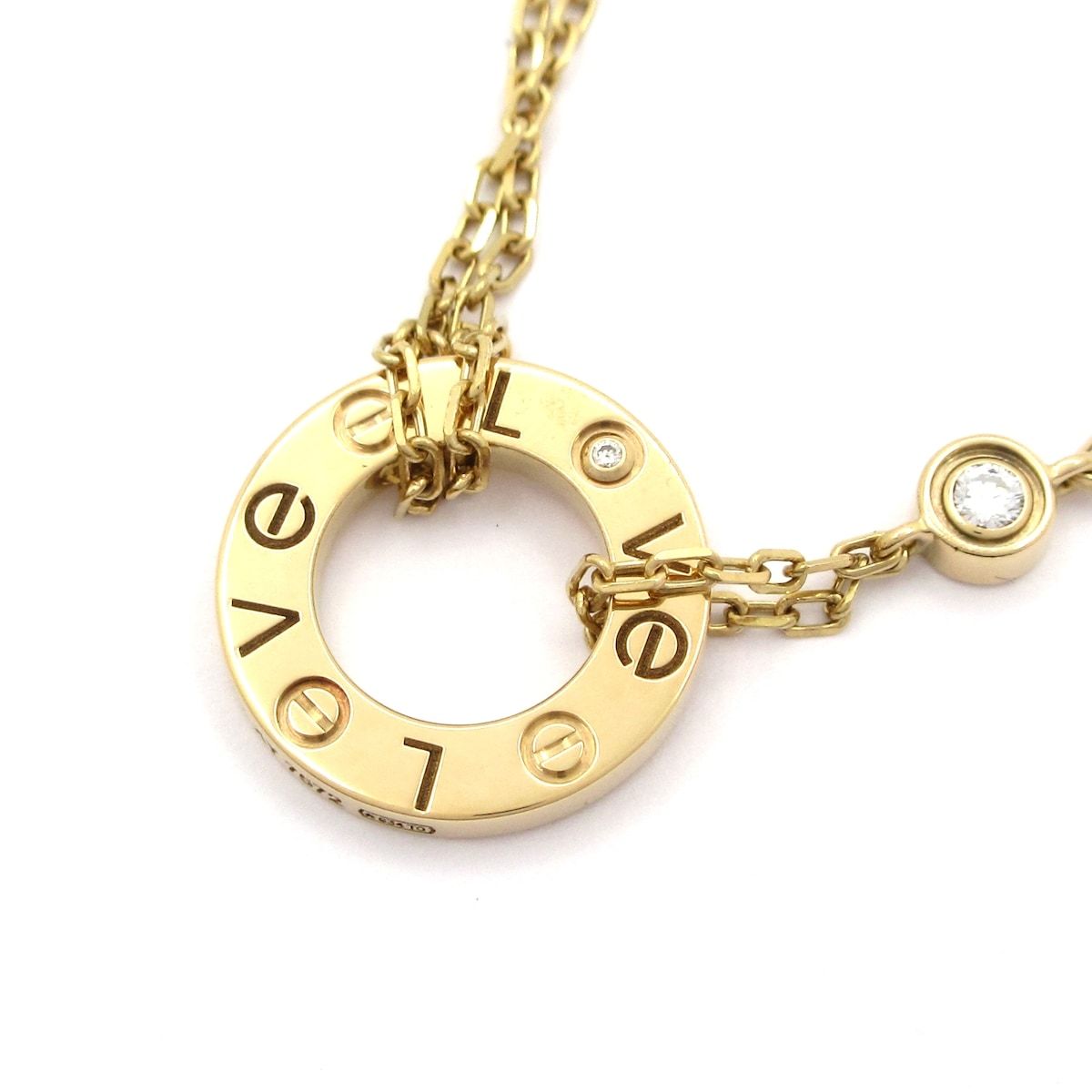 Cartier(カルティエ) ネックレス ラブサークル B7219500 K18YG×ダイヤモンド 2Pダイヤ/約0.03ct