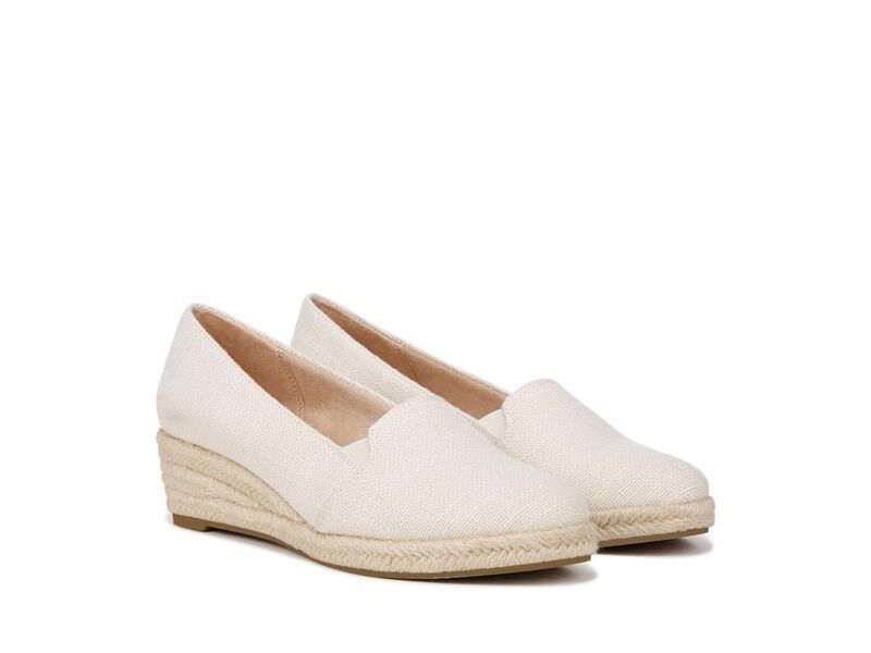 ライフストライド レディース シューズ スリッポン・ローファー LifeStride Kamilla Wedge Espadrilles Cream Linen クリーム