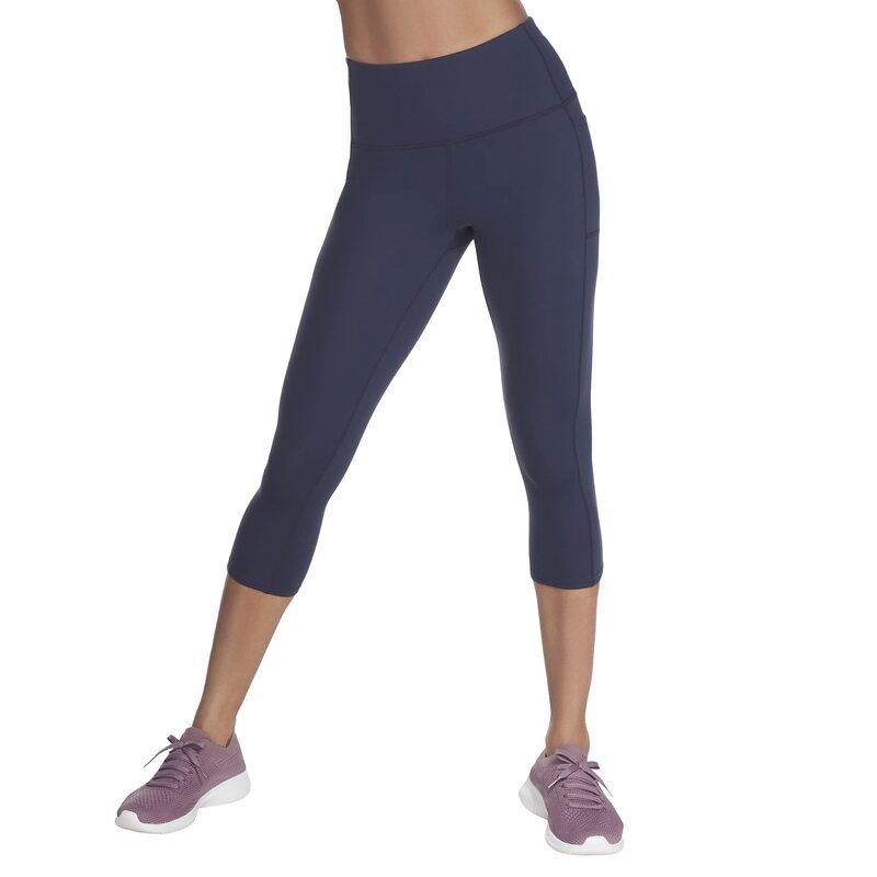 スケッチャーズ レディース ボトムス カジュアルパンツ レギンス SKECHERS GO WALK High Waisted Midcalf Leggings Navy ネイビー