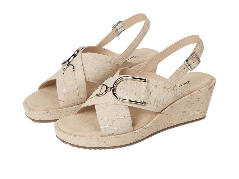 ベネリ レディース シューズ ヒール Vaneli Cadesh White Cork ホワイト