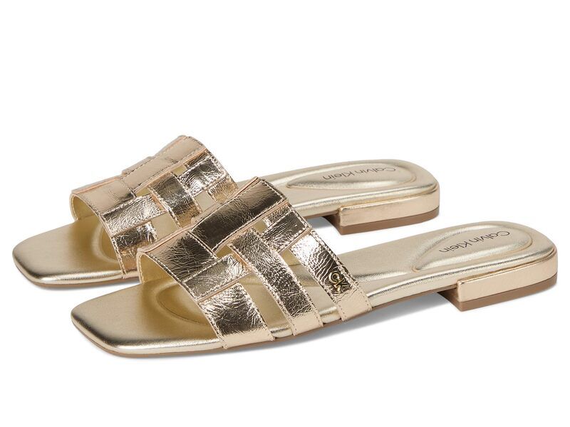カルバンクライン レディース シューズ ブーツ・レインブーツ Calvin Klein Tessie Gold Leather ゴールド