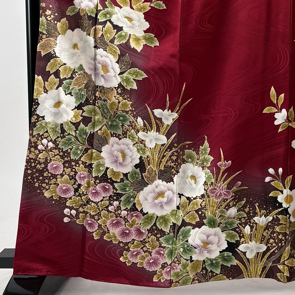 振袖 身丈162cm 裄丈65.5cm M 袷 袋帯フルセット 落款 牡丹 菊 金彩