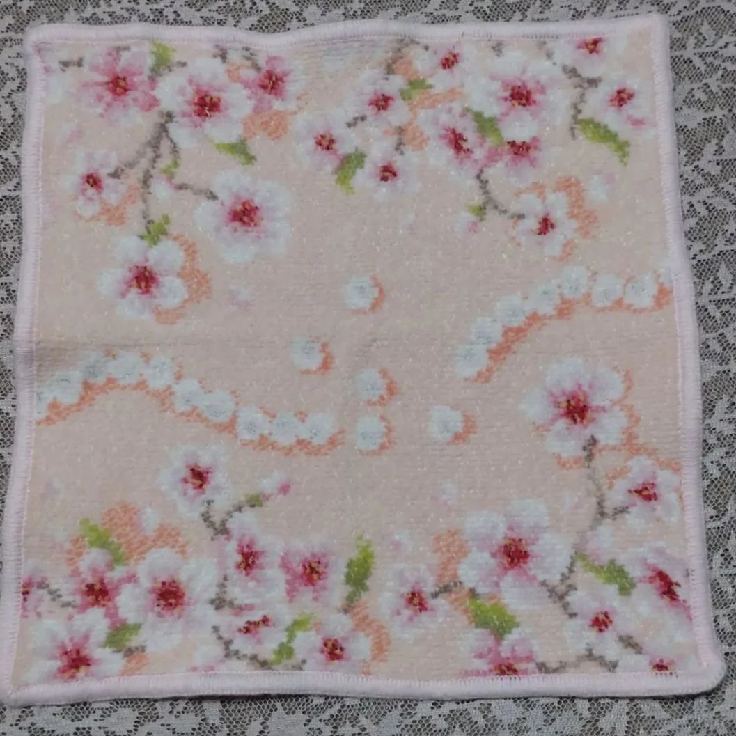 FEILER フェイラー ハンカチ タオルハンカチ 桜柄 フラワー 中古