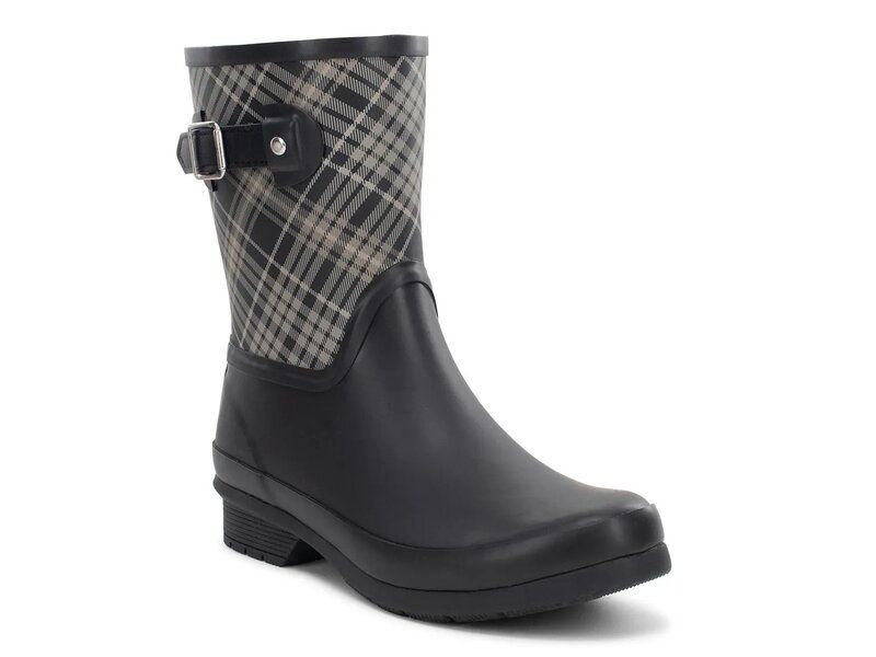 チョーカ レディース シューズ ブーツ・レインブーツ Chooka Blair Plaid Waterproof Rain Boot Womens Black Plaid Print ブラック