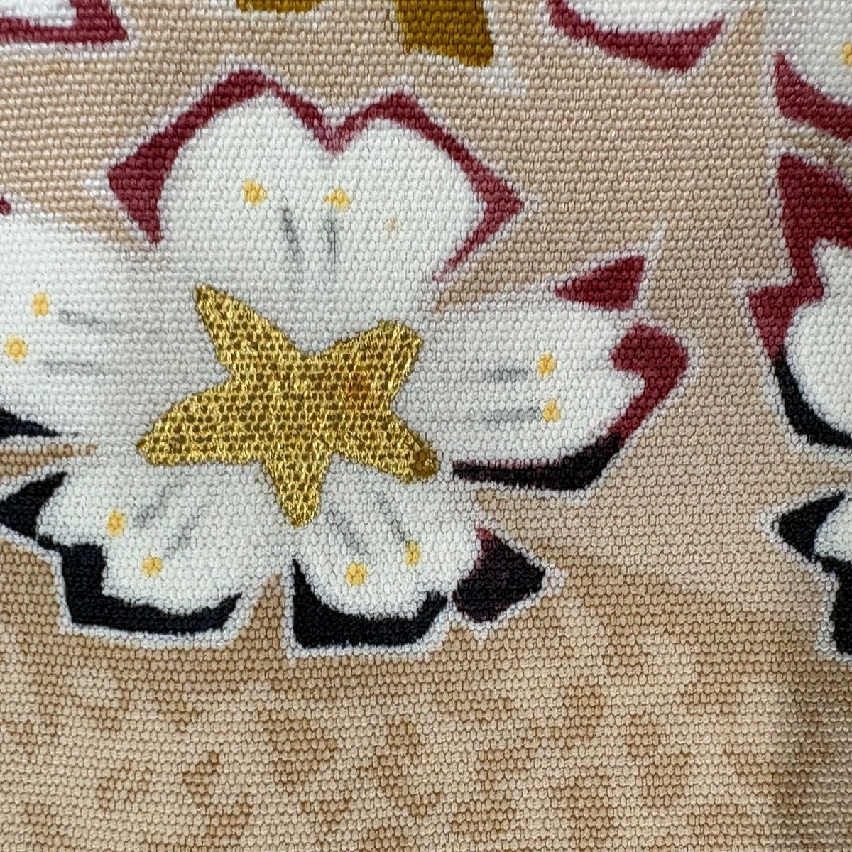 美品】 訪問着 身丈159cm 裄丈64cm M 袷 落款 桜 楓 金彩 ベージュ