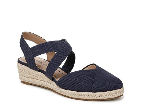 ライフストライド レディース シューズ サンダル LifeStride Kimball Espadrille Wedge Sandal Navy ネイビー