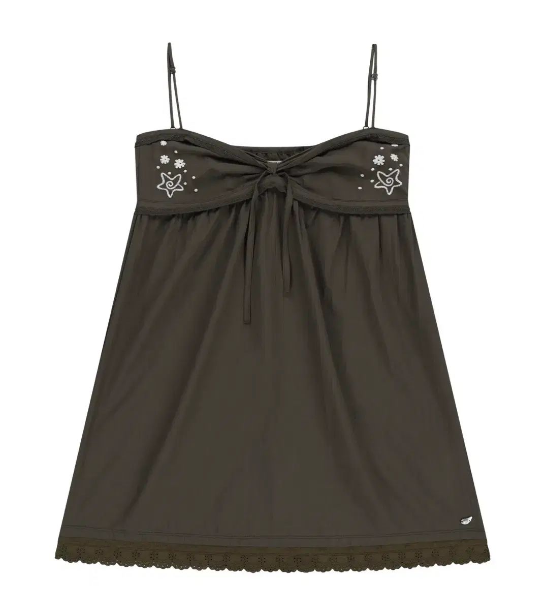 ISSEY MIYAKE solar stitch mini dress brown