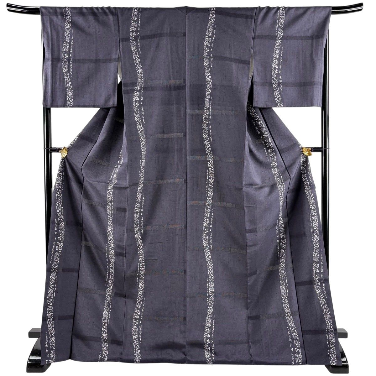 ★専用★美品 色無地 単衣 灰紫 唐草花 地紋 身丈163cm 裄丈66cm 正 美品】 小紋 身丈173cm 裄丈68cm L 袷 紬地 花唐草 灰紫 正絹 名品