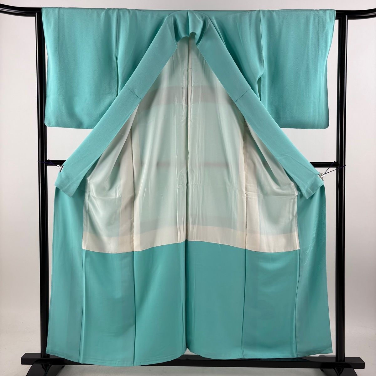 色無地 身丈156cm 裄丈63cm S 袷 地紋 水色 正絹 優品 【中古】 - メルカリ