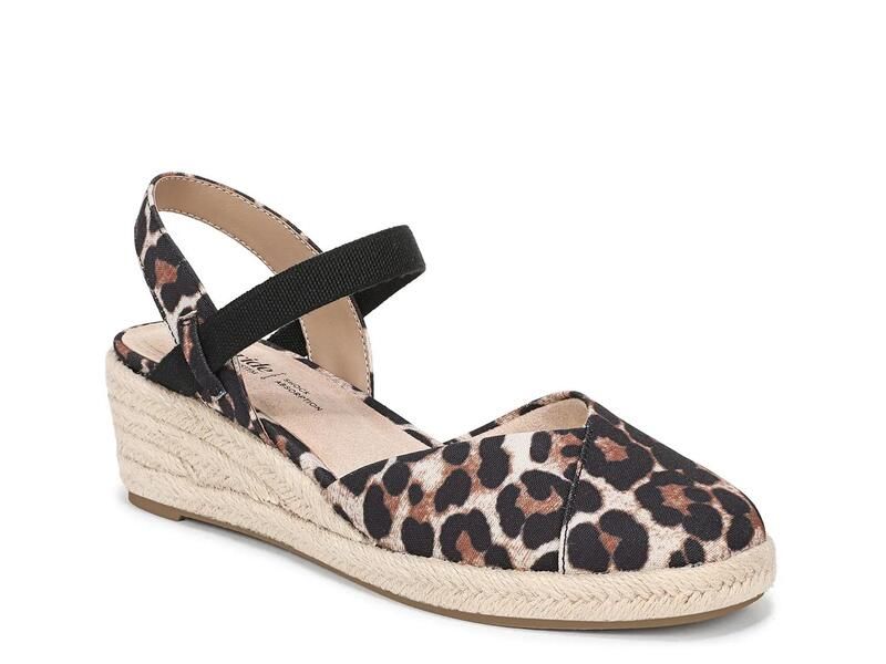 ライフストライド レディース シューズ サンダル LifeStride Pilar Espadrille Wedge Sandalight BrownBlack Leopard Print ブラック