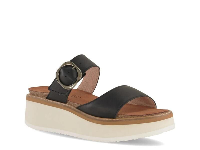 ナオト レディース シューズ サンダル Naot Halvah Wedge Sandal Black Leather ブラック