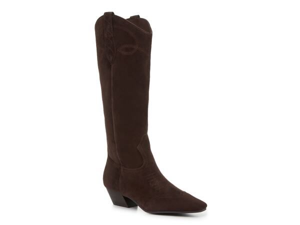 スティーブ マデン レディース シューズ ブーツ・レインブーツ Steve Madden Dollie Cowboy Boot Dark Brown Suede ブラウン