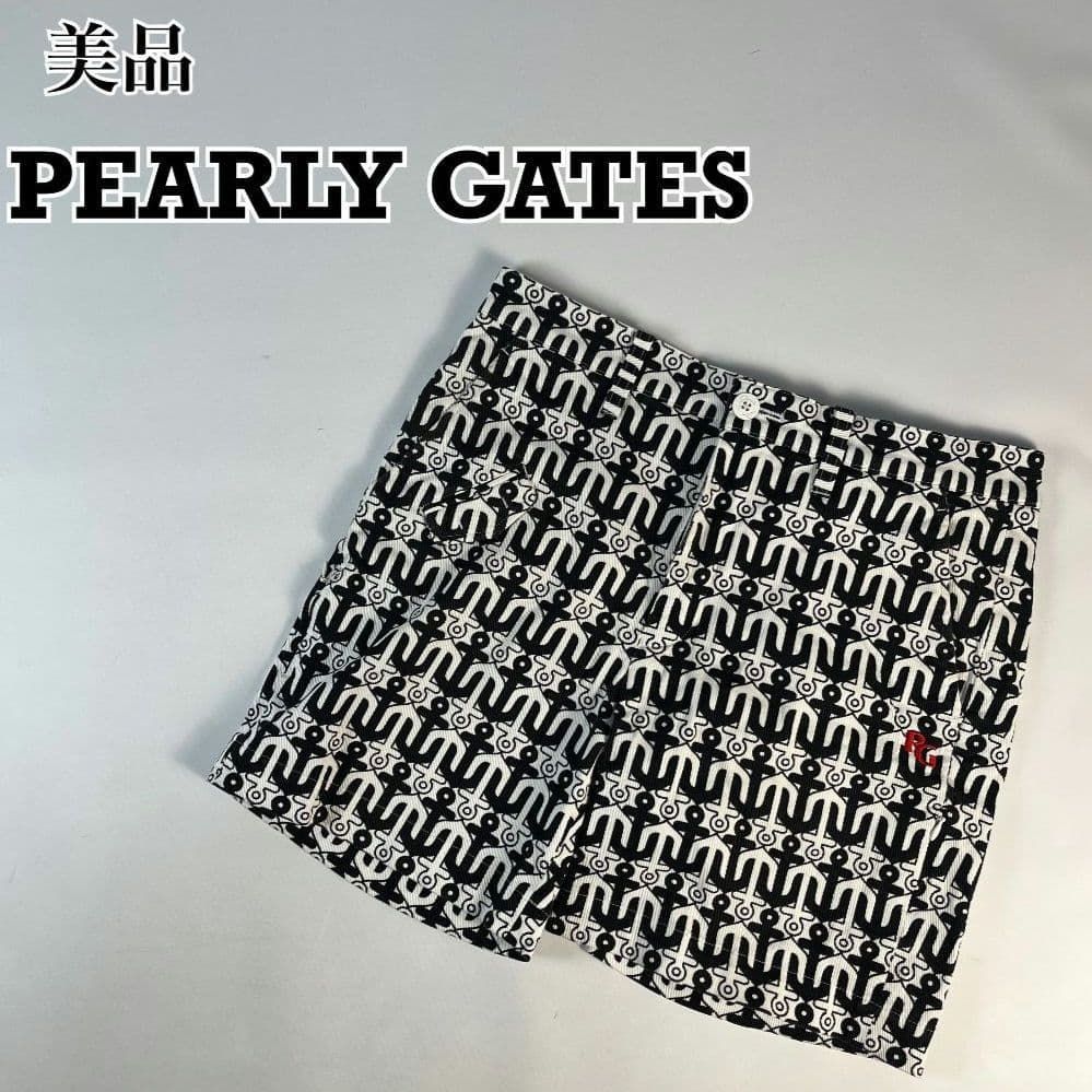 美品 PEARLY GATES パーリーゲーツ ショートパンツ 刺繍ロゴ 総柄