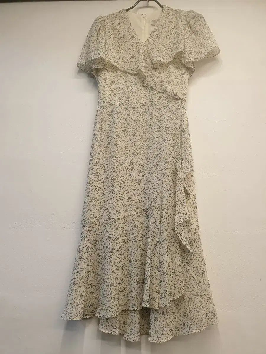 55)スプ フラワー シフォン ロング丈ワンピース (新品)