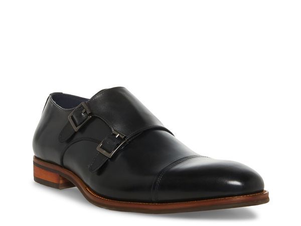 スティーブ マデン メンズ シューズ スリッポン・ローファー モンクストラップ モンク Steve Madden Teon Monk Strap SlipOn Black Leather ブラック