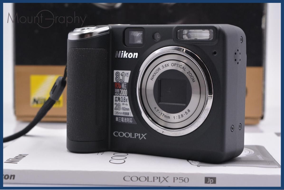 [Good Production/Operation Guarantee] Nikon COOLPIX P50 3.6x AA battery specification original box, instruction manual included, free #yk8213