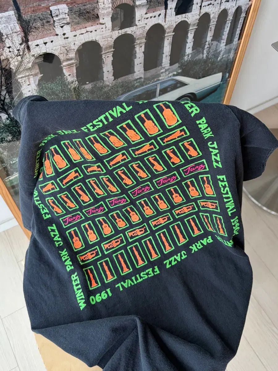 90s FRUIT OF THE LOOM(フルーツオブザルーム) アメリカ製 Single Stitch Jazz Festival Tシャツ L (97)