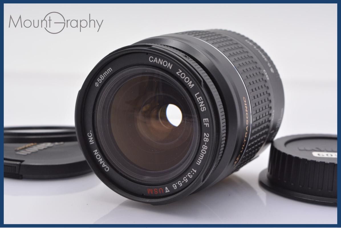 【美品・動作保証】 キヤノン Canon EF 28-80mm F3.5-5.6 V USM 前後キャップ&レンズフィルター付 同梱無料 #yk8232