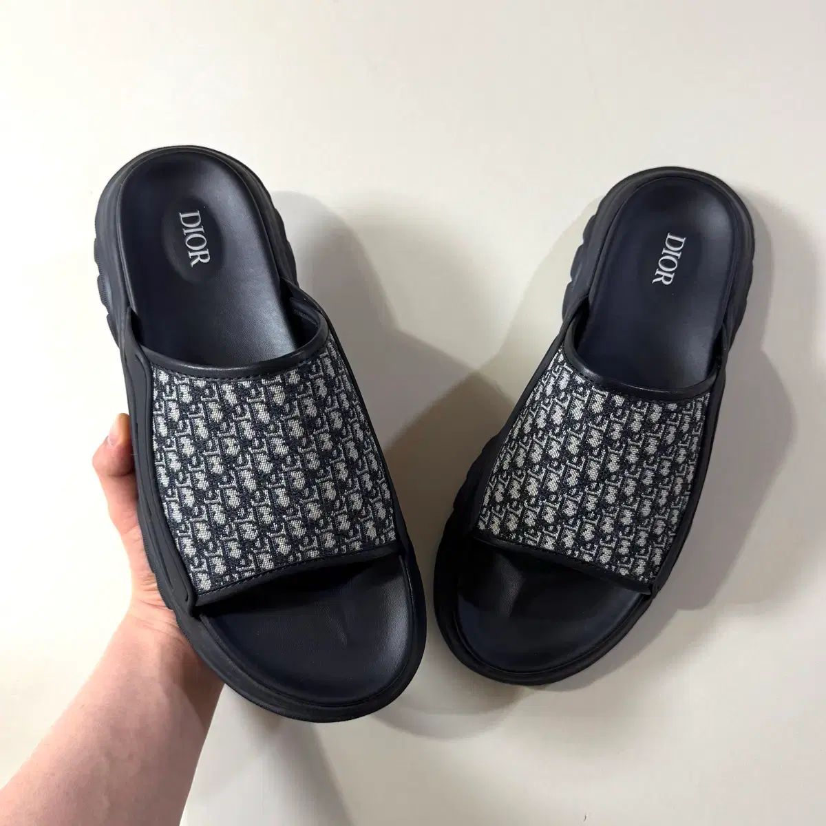 百貨店購入/44 Dior オブリーク H タウン サンダル / スリッパ