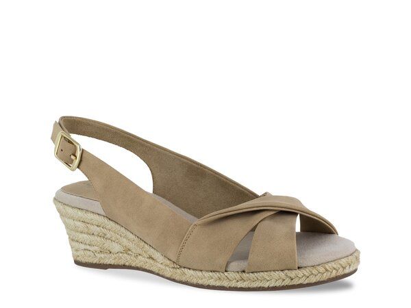 イージーストリート レディース シューズ サンダル Easy Street Maureen Espadrille Wedge Sandal Light Brown ブラウン