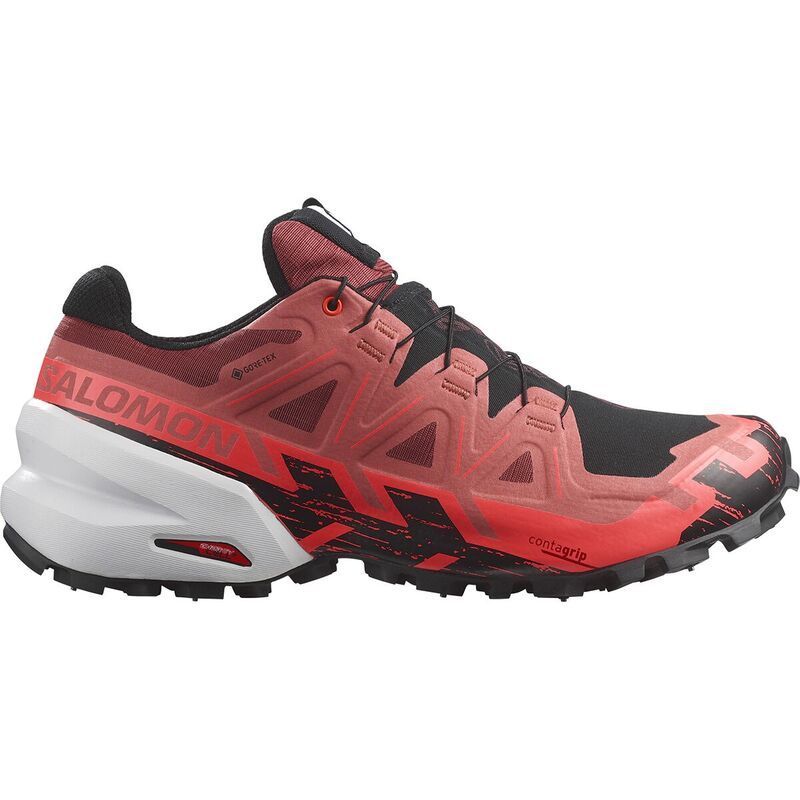 サロモン レディース シューズ スニーカー Salomon Spikecross 6 GTX Trail Running Shoe Cow HideBlackFiery Coral ブラック