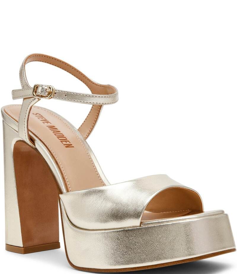 スティーブ マデン レディース シューズ サンダル プラットフォーム Steve Madden Liandra Platform Dress Sandals Champagne シャンパン