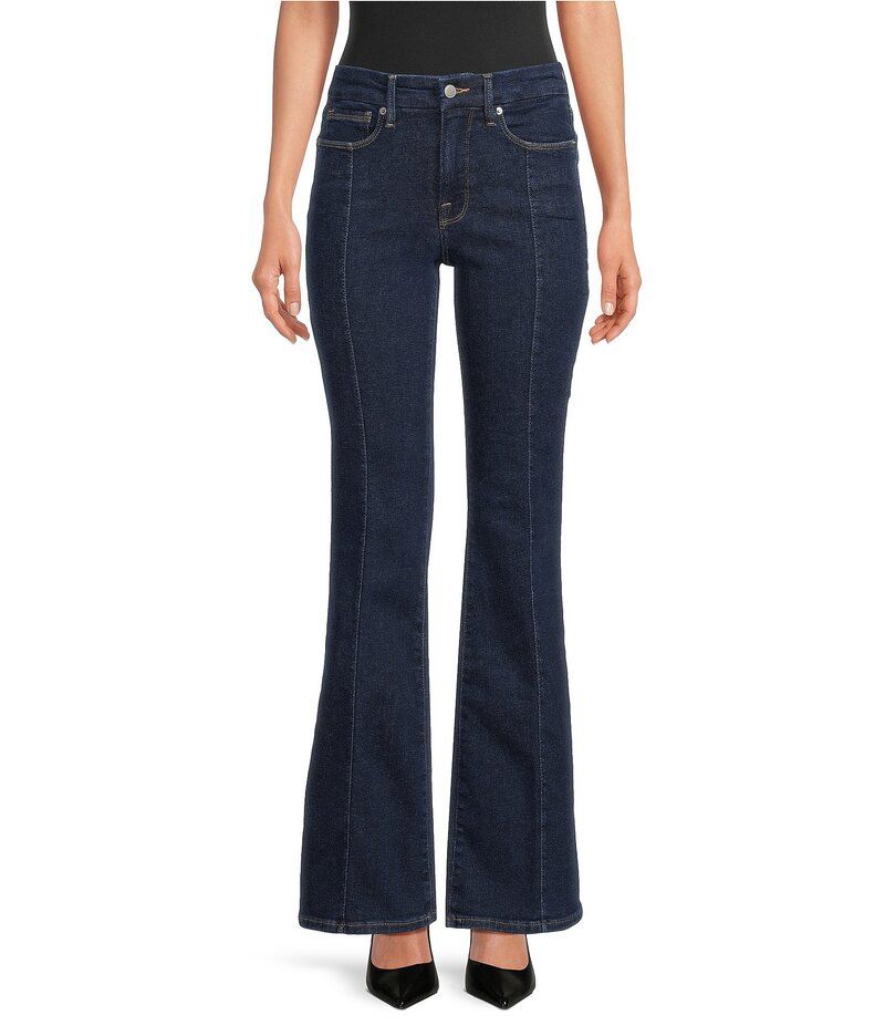 グッドアメリカン レディース ボトムス デニムパンツ ジーンズ Good American Good Leg Mid Rise Seam Flare Jeans Indigo983