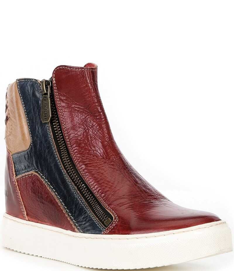 ベッドステュ レディース シューズ スニーカー レザー Bed Stu Twist Leather Zip Up High Top Hidden Wedge Sneakers Vintage American Rustic