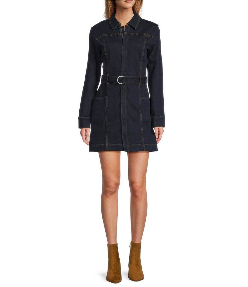 チェルシーアンドバイオレット レディース トップス ワンピース ボタンダウン ミニワンピース ミニ ダウン デニム Chelsea Violet Verity Denim Button Down Collar Long Sleeve Mini Dress Da