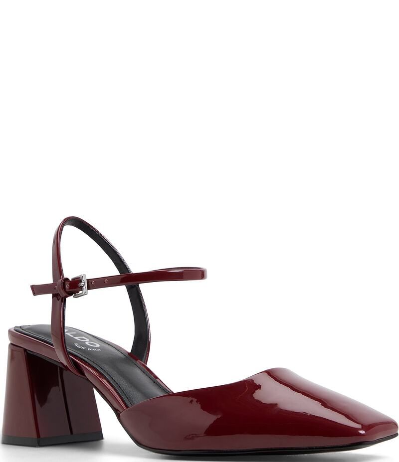 アルド レディース シューズ ヒール アンクル ALDO Gennifer Patent Ankle Strap Pumps Bordo