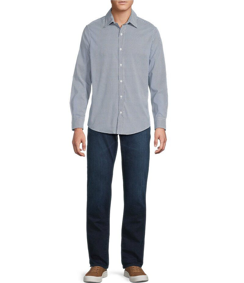 ダニエル クレミュ メンズ トップス シャツ デニム Cremieux Premium Denim Geometric Dot Long Sleeve Woven Shirt Blue ブルー