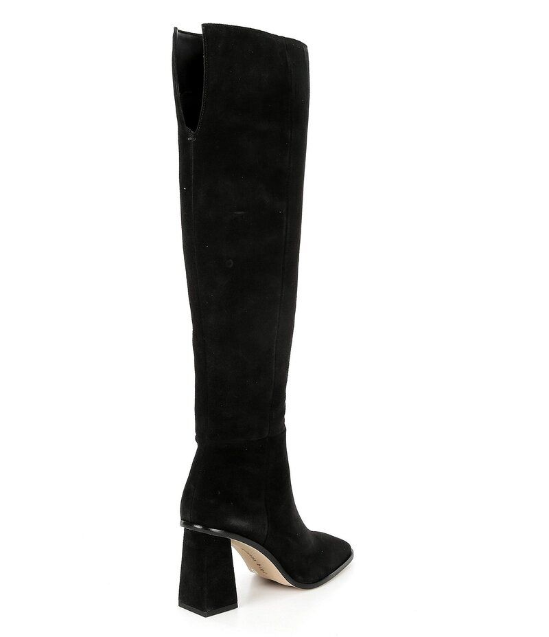 ジャンビニ レディース シューズ ブーツ・レインブーツ スエード ブーツ ヒール Gianni Bini Travers Suede Block Heel OvertheKnee Boots Black ブラック
