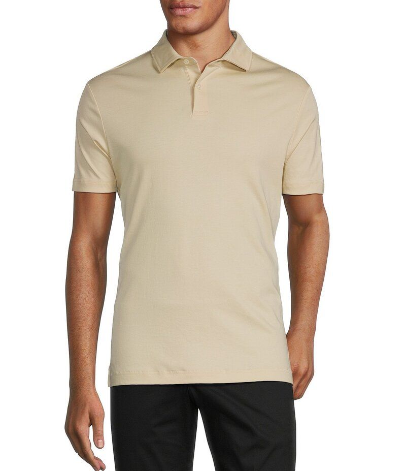 ムラノ メンズ トップス シャツ スリムフィット ポロシャツ トール Murano Big Tall Liquid Luxury Slim Fit Solid Interlock Short Sleeve Polo Shirt Stone ストーン