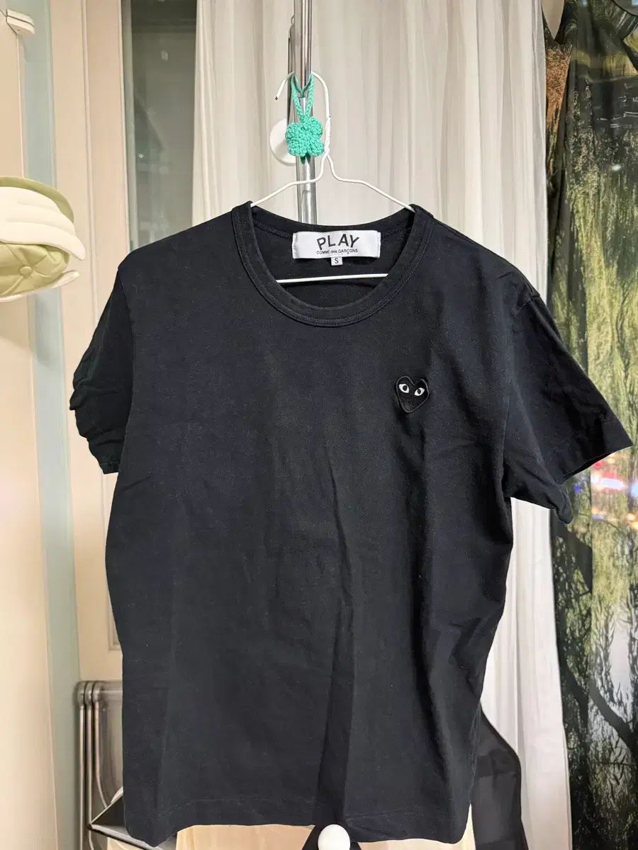 コム・デ・ギャルソン PLAY 黒 ハート ワッペン 半袖Tシャツ S