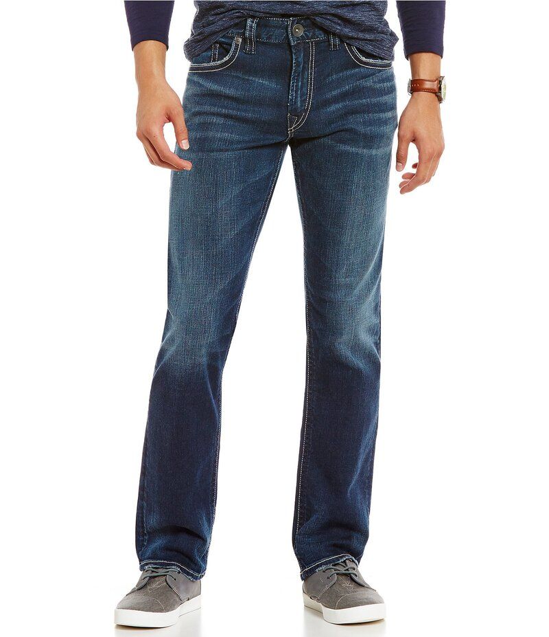 シルバー ジーンズ メンズ ボトムス デニムパンツ Silver Jeans Co Eddie Athletic Fit Tapered Leg Dark Wash Jeans Indigo インディゴ