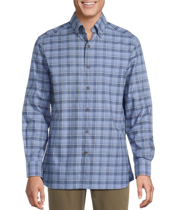 ダニエル クレミュ メンズ トップス シャツ Cremieux Blue Label Heather Twillong Sleeve Woven Shirt Dark Navy ネイビー