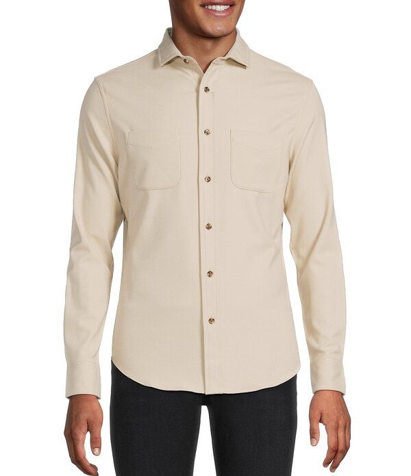 ムラノ メンズ トップス シャツ スリムフィットール Murano Big Tall Slim Fit Solid Long Sleeve Woven Shirt Light Khaki カーキ