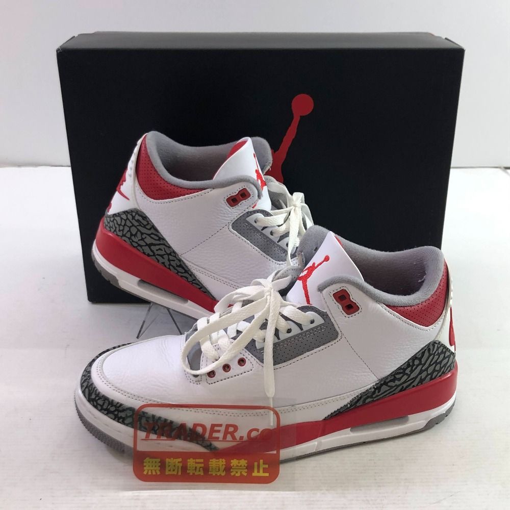 04w6978∞※【中古】 NIKE AIR JORDAN 3 RETRO ナイキ エア ジョーダン 3 レトロ DN3707-160 ホワイト/ファイヤーレッド-ブラック 27.5cm スニーカー 【八王子店】