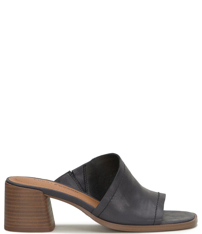 ラッキーブランド レディース シューズ サンダル アシンメトリー レザー Lucky Brand Jamira Asymmetrical Leather Slides Black ブラック
